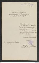 k.k. naturhistorisches Hofmuseum, Intendanzakten 1885-1896 (Hauer), Aktenzahl Z.640/1891, Seite 1